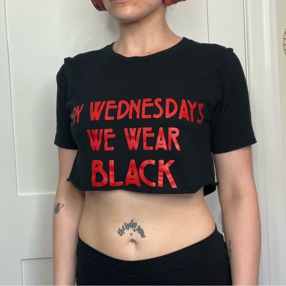 On Wednesday’s We Wear Black Crop - Picture 1 of 5